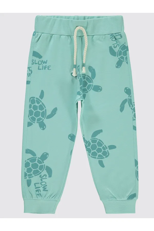 Boys Tracksuit Bottoms 2-5 Years Turquoise - Package