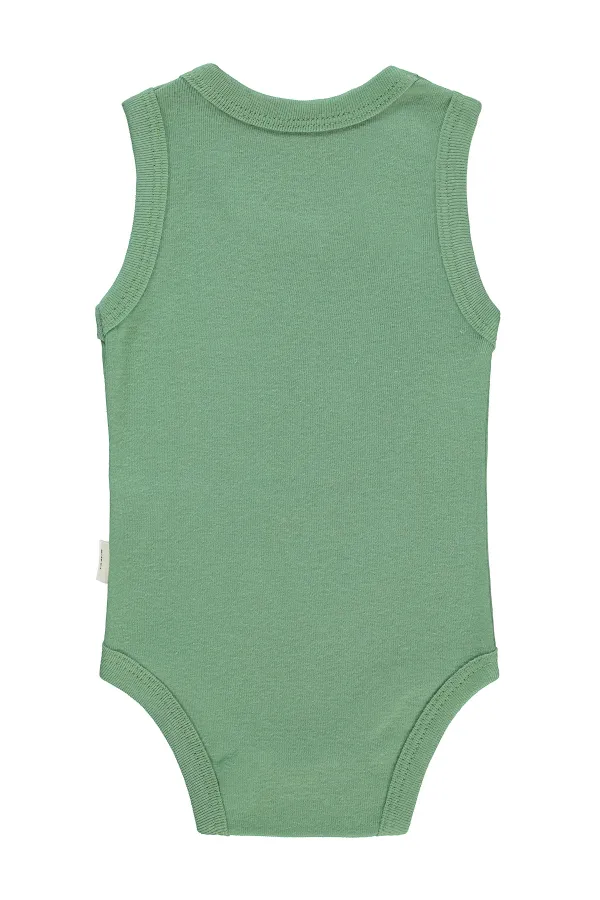 Bebek Çıtçıtlı Badi 0-24 Ay Haki - Paket