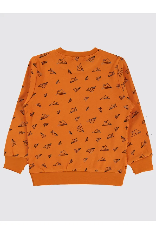 Erkek Çocuk Sweatshirt 2-5 Yaş Koyu Oranj - Paket