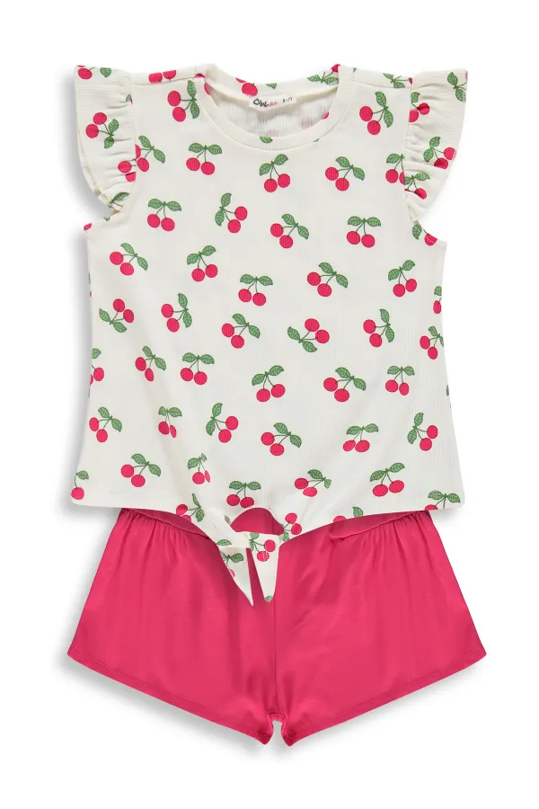 Kız Çocuk Takım 6-9 Yaş Ekru - Paket