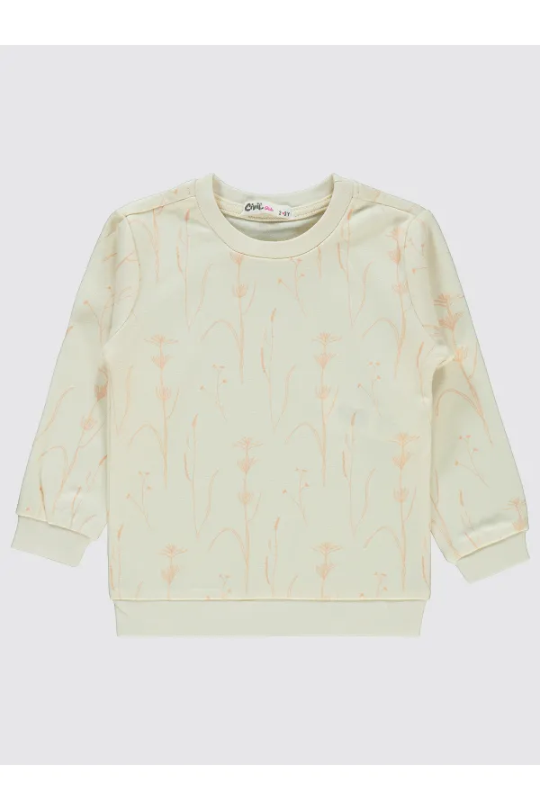 Kız Çocuk Sweatshirt 2-5 Yaş Ekru - Paket