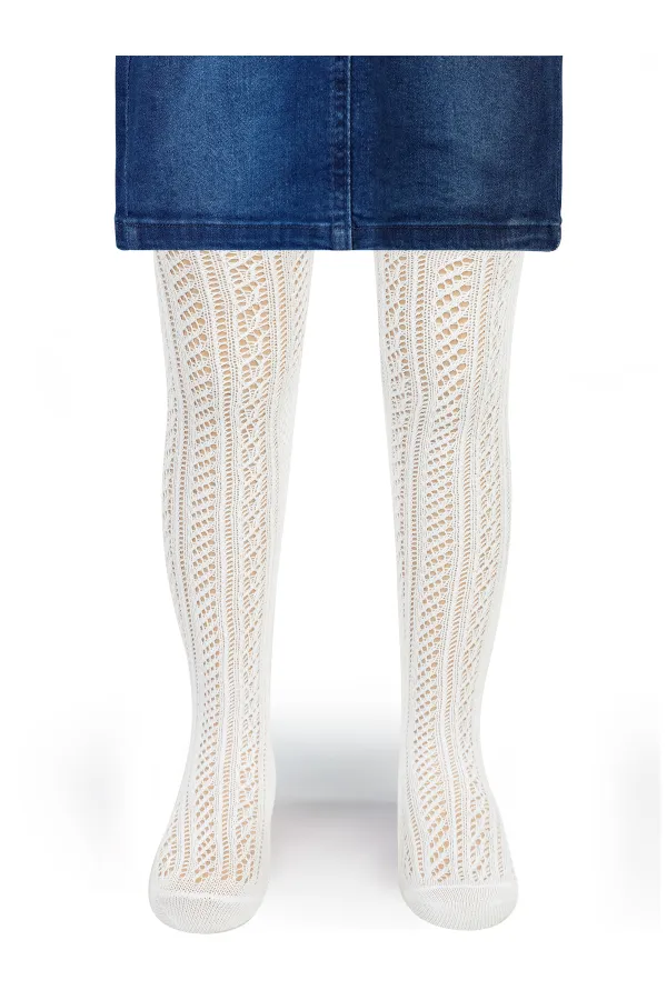 Kız Çocuk Külotlu Çorap 2-9 Yaş Ekru - Paket