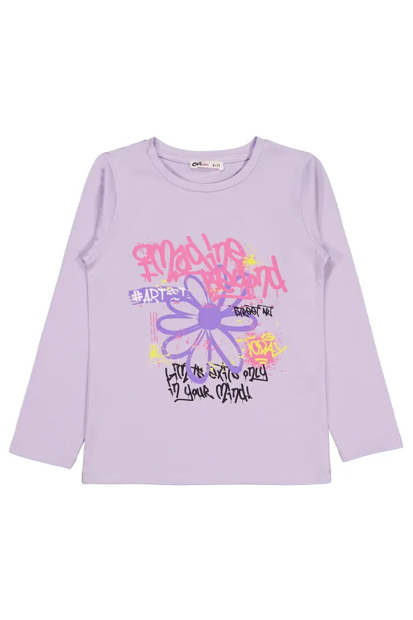 Kız Çocuk Sweatshirt Km 6-9 Yaş Lila - Paket