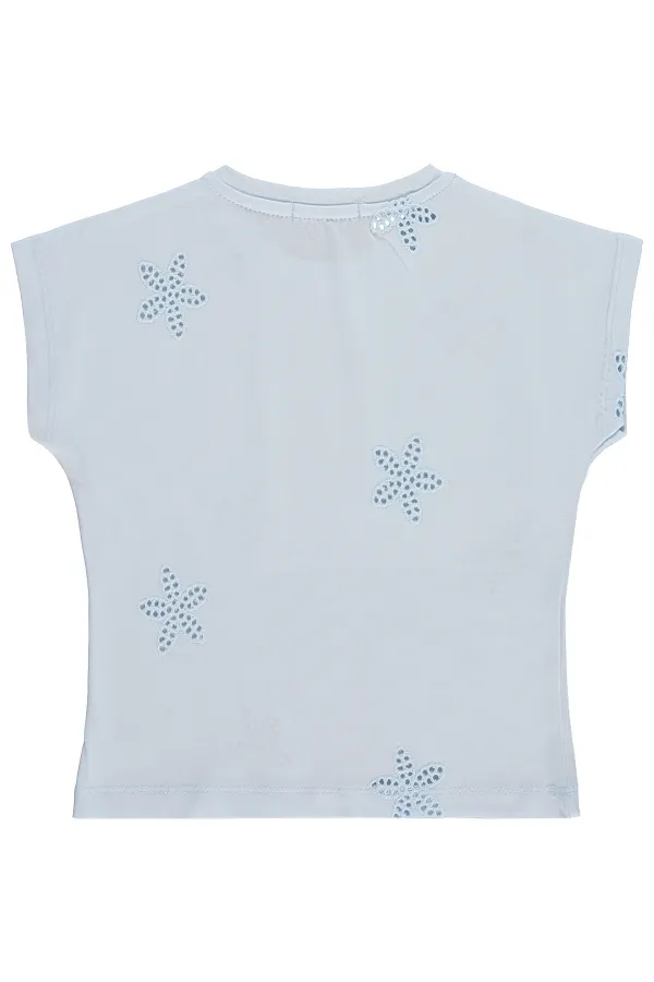 Kız Çocuk Tişört 2-5 Yaş Açık Mavi - Paket