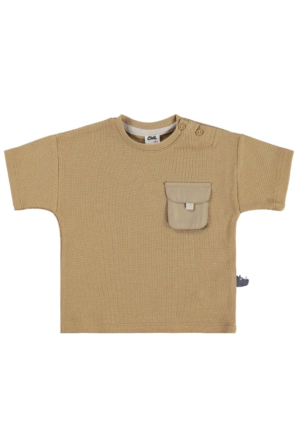 Bebek Tişört 0-24 Ay Camel - Paket