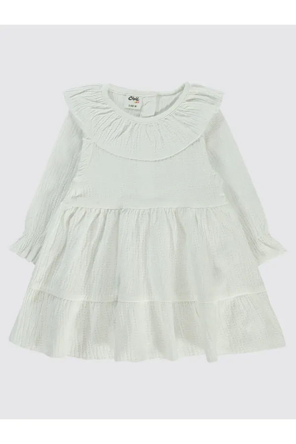 Bebek Jile ve Elbise 0-24 Ay Ekru - Paket