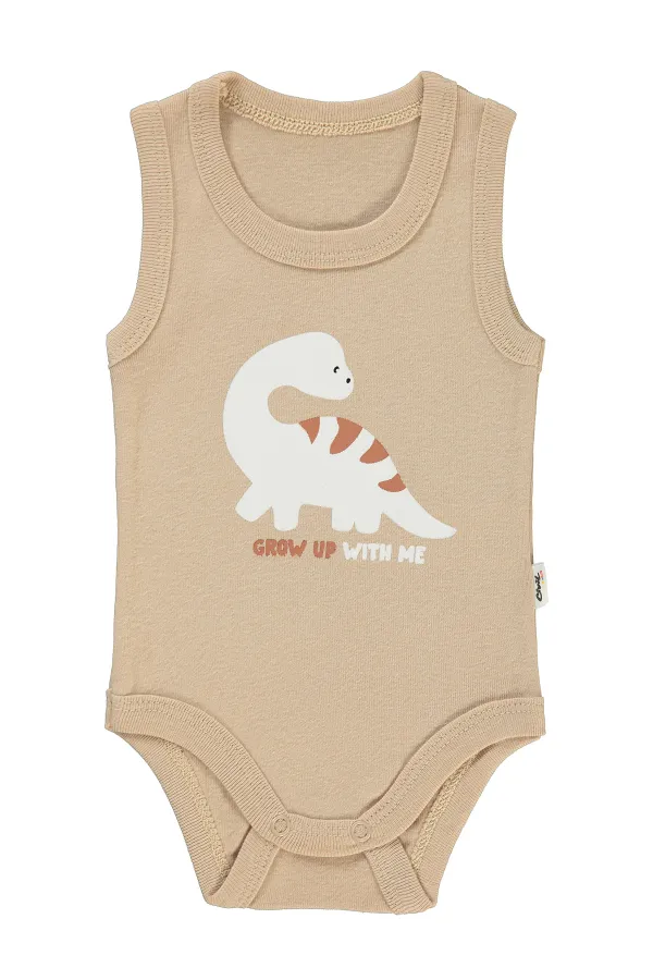 Body bébé à boutons-pression 0-24 mois, couleur café au lait - Emballage