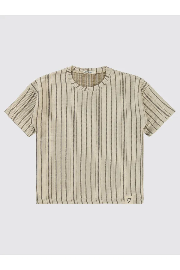 T-shirt garçon marron 6-9 ans - Emballage