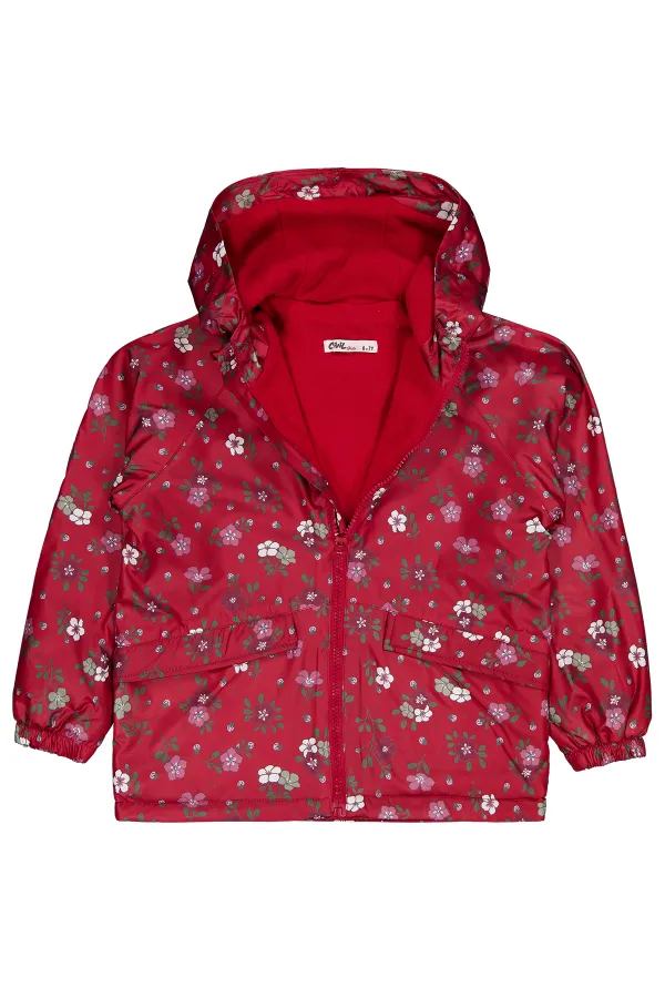 Kız Çocuk Yağmurluk 6-9 Yaş Bordo - Paket