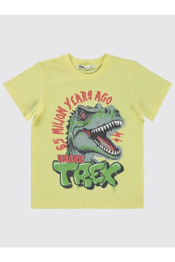 Erkek Çocuk Tişört 2-5 Yaş Açık Sarı - Paket