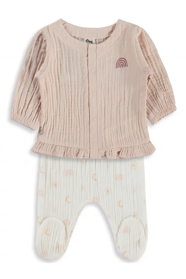 Ensemble pyjama bébé 0-24 mois, blanc cassé - Emballage