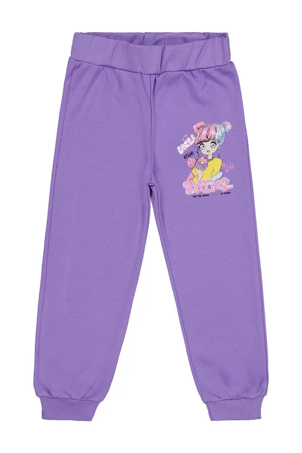 Bas de survêtement pour filles Km 2-5 ans Violet - Emballage