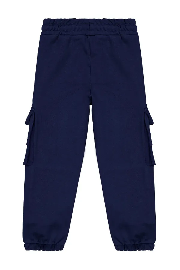 Pantalon de survêtement garçon, 10-13 ans, bleu marine - Lot