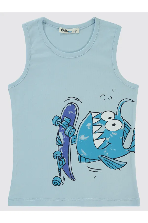 Boys T-Shirt 2-5 Years Old Ice Blue - Pack