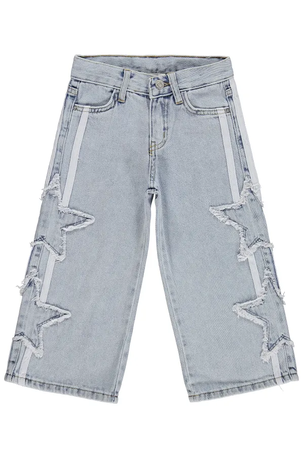 Kız Çocuk Pantolon Kot 2-5 Yaş Buz Mavi - Paket