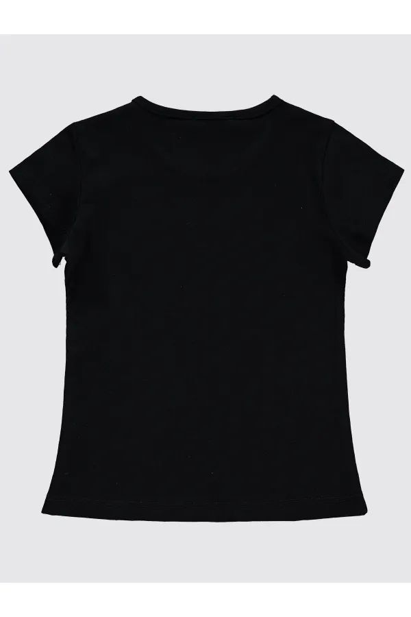 Kız Çocuk Tişört Km 2-5 Yaş Siyah - Paket