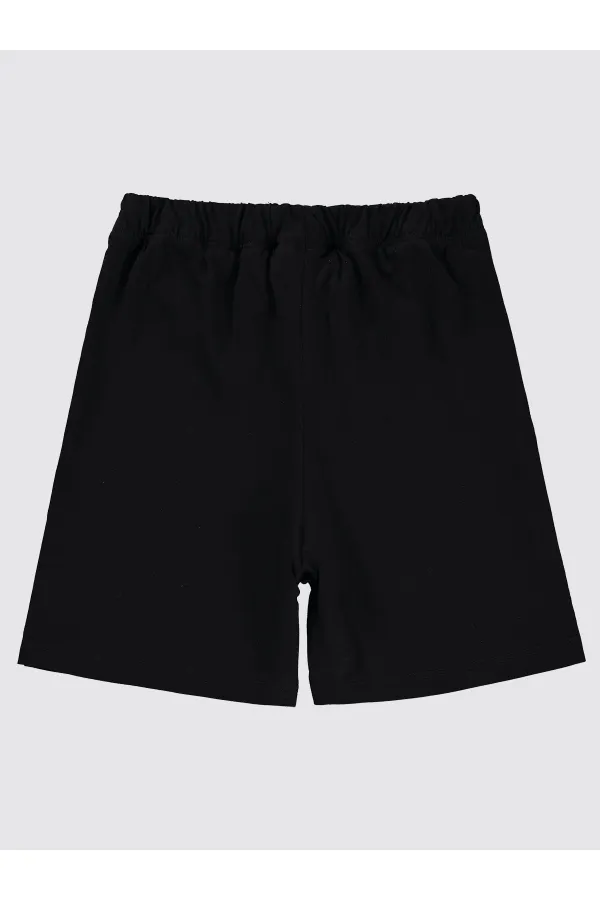 Erkek Çocuk Şort 6-9 Yaş Siyah - Paket