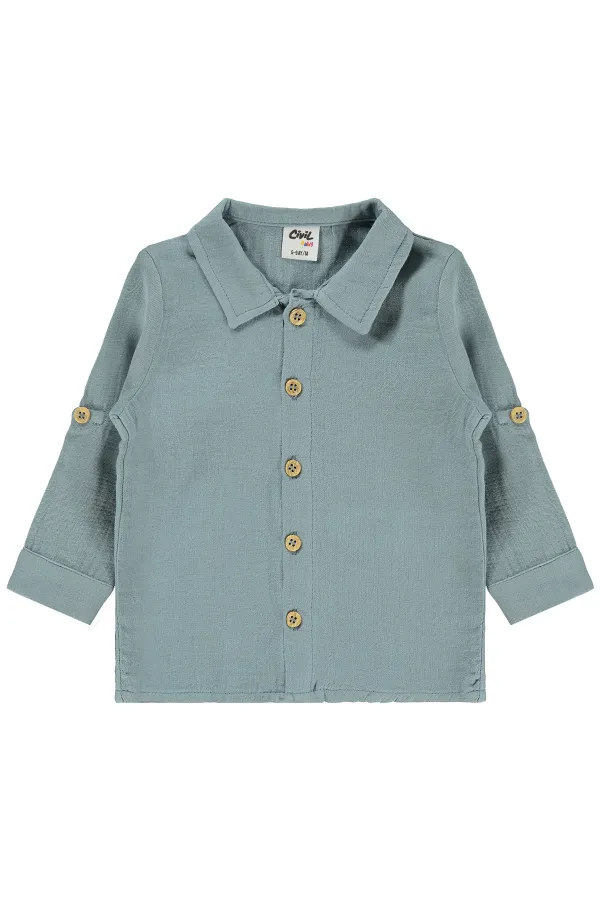 Baby Shirt 0-24 Months Soft Indigo - Pack
