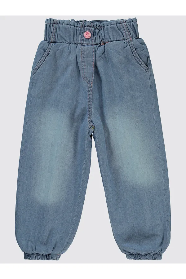 Kız Çocuk Pantolon 2-5 Yaş Açık Mavi - Paket