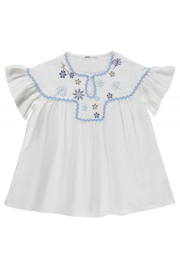 Girls' Shirt, Ages 10-13, Off-White - Package