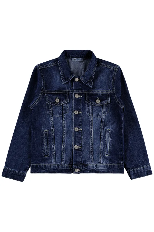 Veste garçon, 10-13 ans, bleu foncé - Emballage