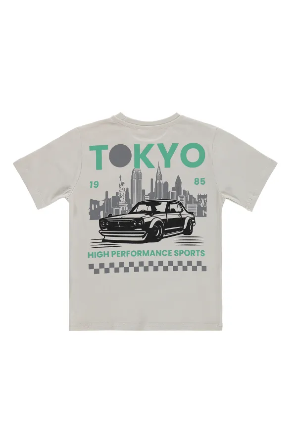 T-shirt garçon KM 10-13 ans, couleur pierre foncée - Emballage