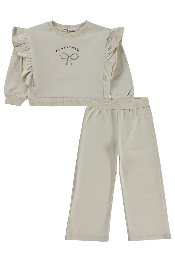 Girls Tracksuit Set for 2-5 Years Old Stone Color - Package