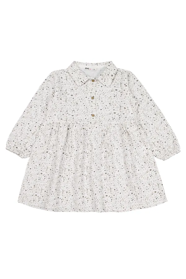 Ensemble robe et gilet pour fille de 2 à 5 ans, couleur écru - Pack