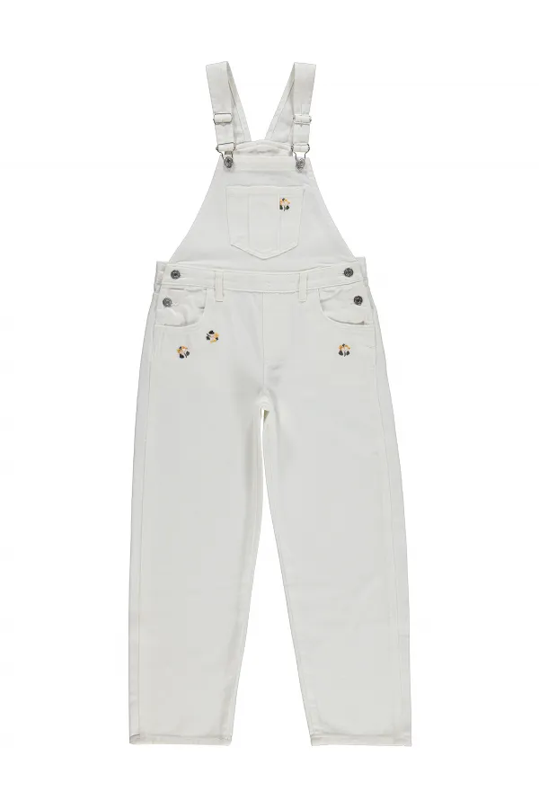 Salopette pour filles, 10-13 ans, blanc cassé - Emballage