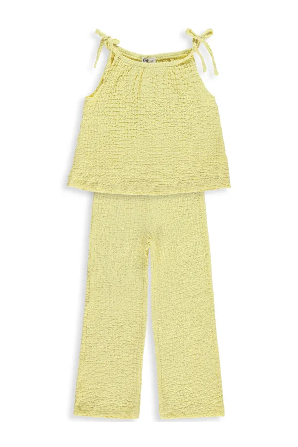 Kız Çocuk Takım 6-9 Yaş Sarı - Paket