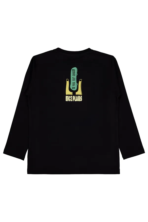 Erkek Çocuk Sweatshirt Km 6-9 Yaş Siyah - Paket