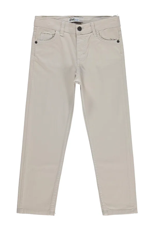 Pantalon garçon, 6-9 ans, couleur pierre foncée - Emballage