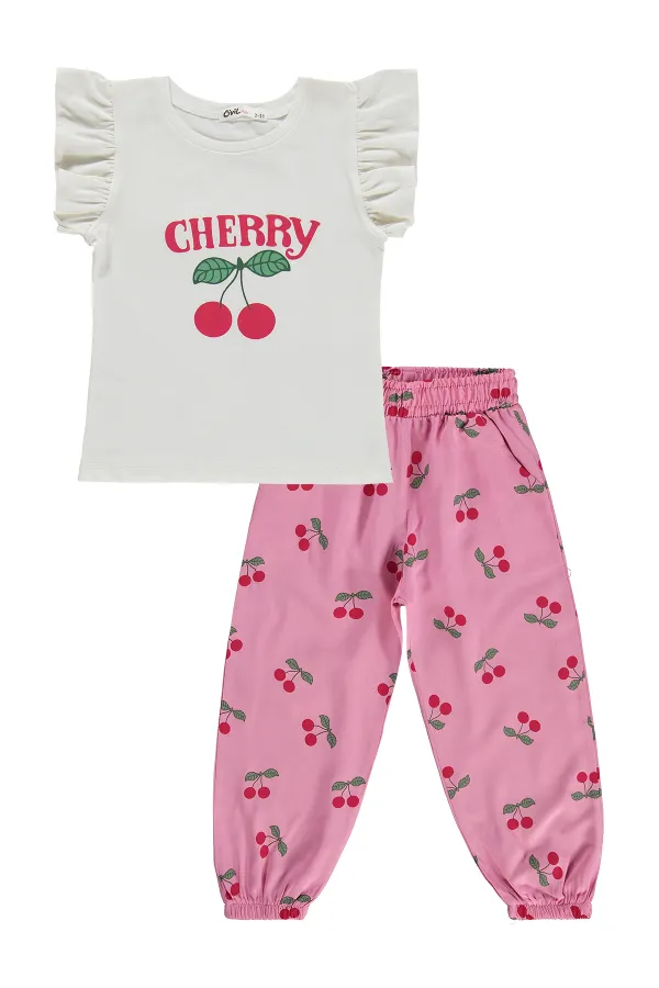 Kız Çocuk Takım 2-5 Yaş Ekru - Paket