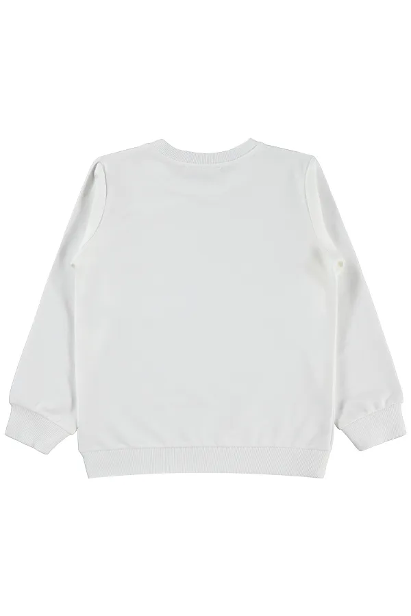 Kız Çocuk Sweatshirt 6-9 Yaş Kırık Beyaz - Paket