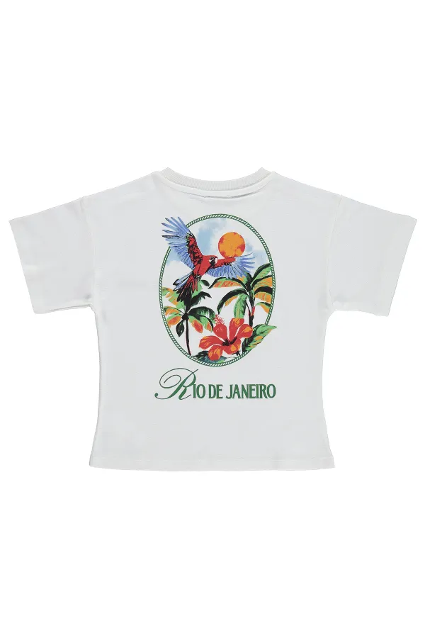 T-shirt garçon, 10-13 ans, blanc cassé - Emballage
