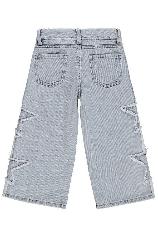 Kız Çocuk Pantolon Kot 2-5 Yaş Buz Mavi - Paket