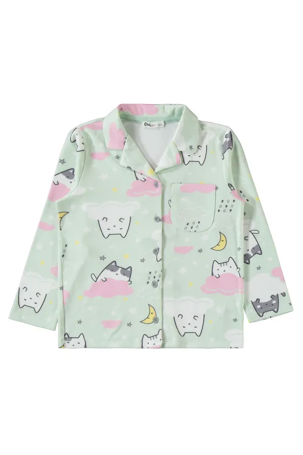 Girls Pajama Set 10-13 Years Old Fresh Mint - Package