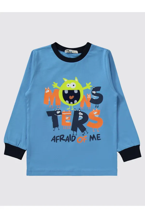 Erkek Çocuk Pijama Takımı 2-5 Yaş Lacivert - Paket