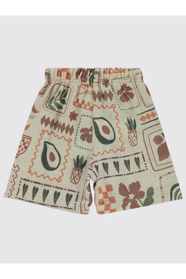 Erkek Çocuk Şort 2-5 Yaş Taş Rengi - Paket