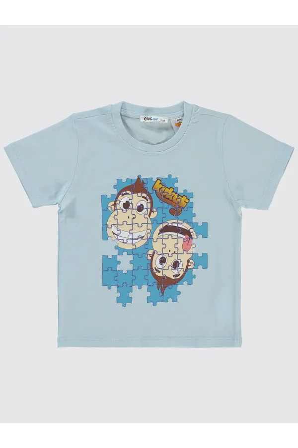 Lot de T-shirts bleu glacier pour garçons de 2 à 5 ans