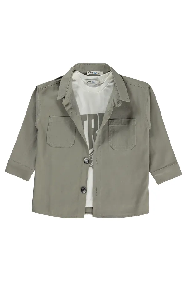 Ensemble chemise garçon 2-5 ans gris clair - Emballage