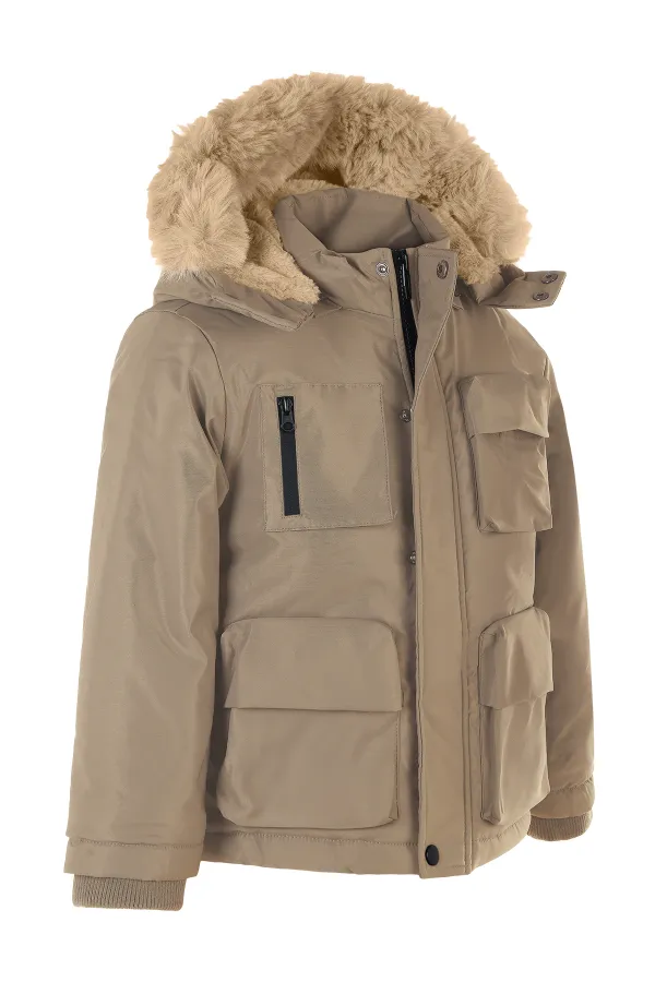 Erkek Çocuk Mont 6-9 Yaş Vizon - Paket