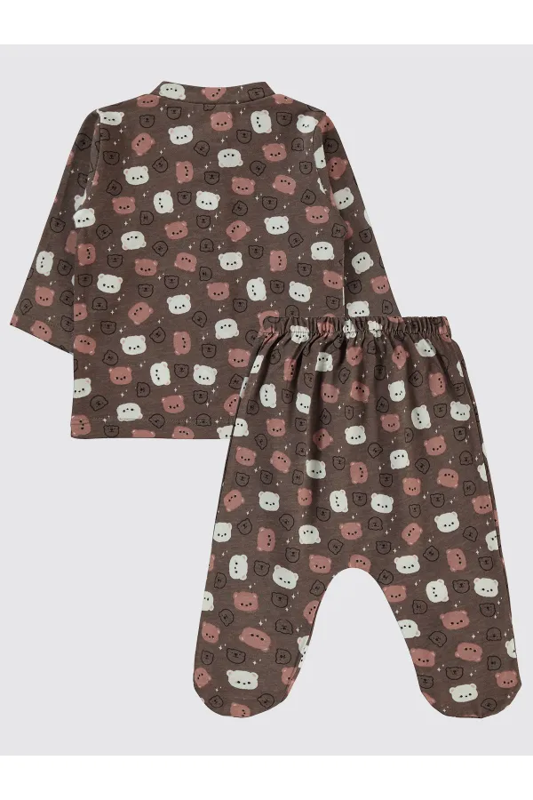 Ensemble pyjama bébé 0-24 mois marron - Lot