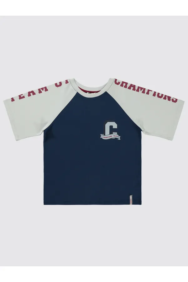 Lot de T-shirts bleu marine pour garçons de 6 à 9 ans