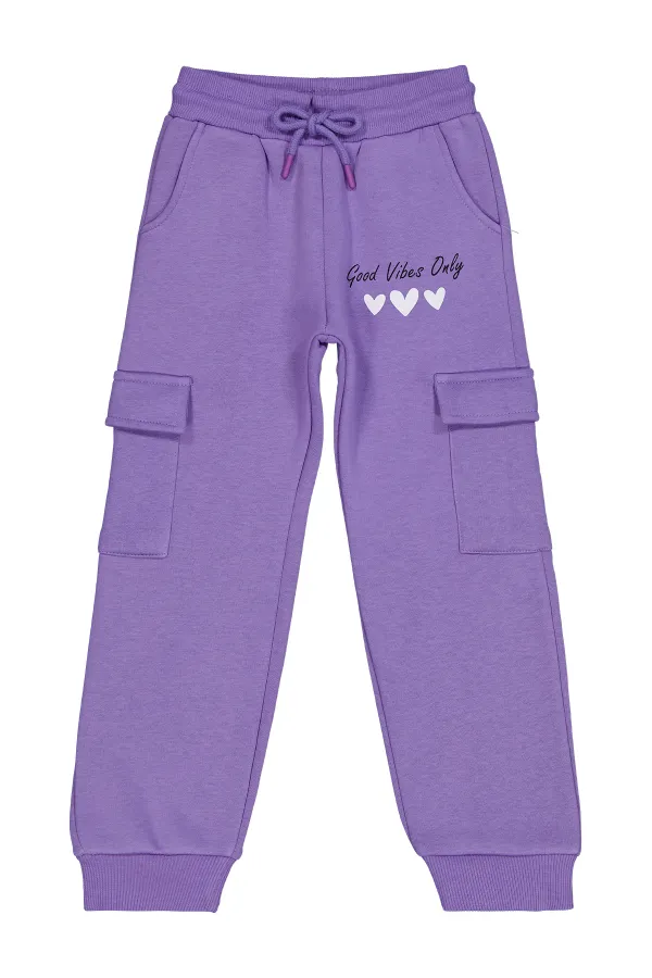 Girls Tracksuit Bottoms 6-9 Years Purple - Pack