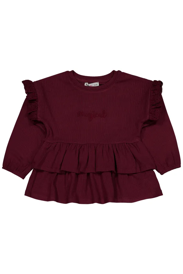 Girls' Suit 2-5 Years Old Claret Red - Package