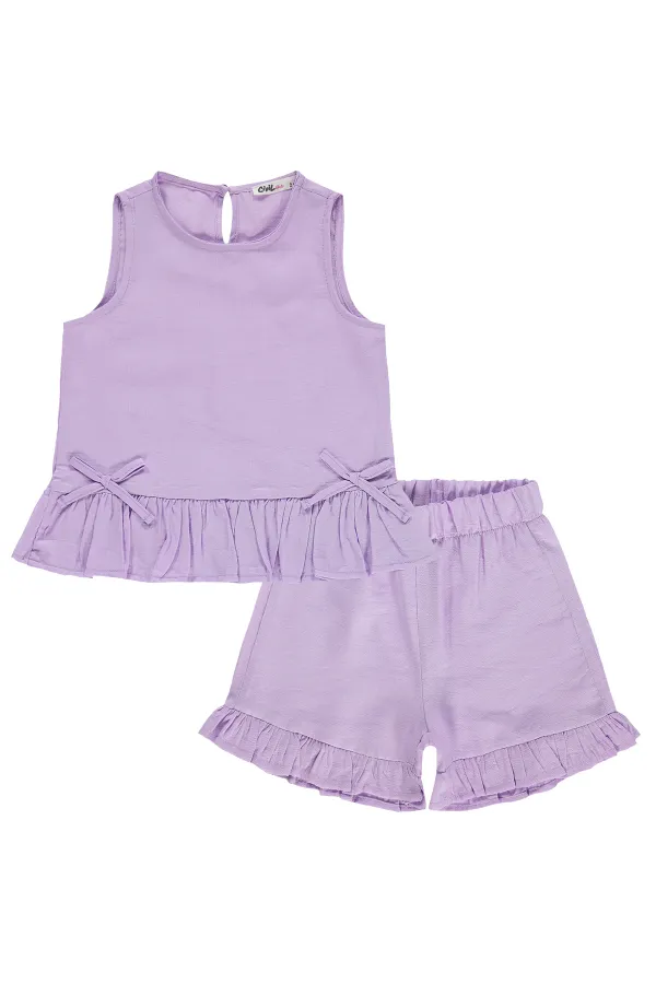 Kız Çocuk Takım 2-5 Yaş Lila - Paket