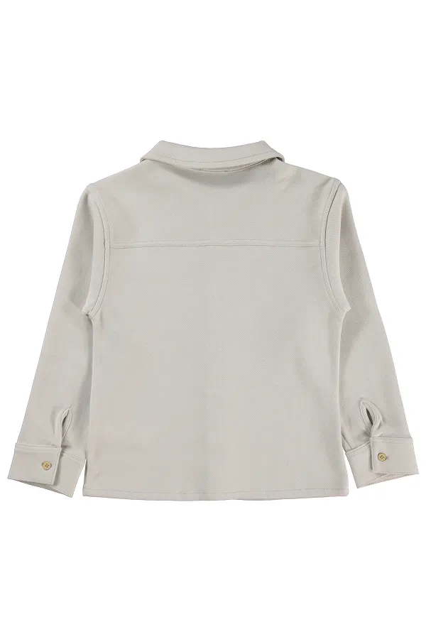 Chemise garçon, 10-13 ans, couleur pierre foncée - Emballage