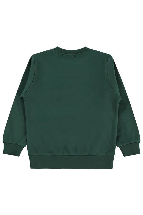 Erkek Çocuk Sweatshirt Km 2-5 Yaş Çam Yeşili - Paket