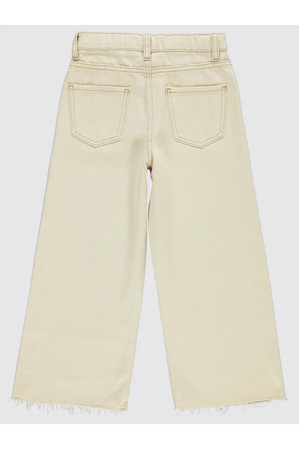 Kız Çocuk Pantolon 6-9 Yaş Ekru - Paket